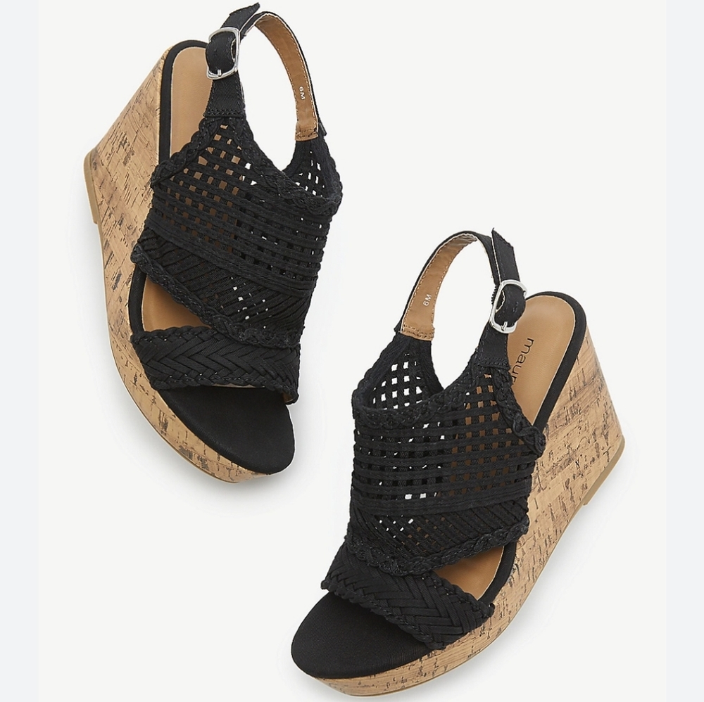 Maurices Harmony Black Wedge Heels